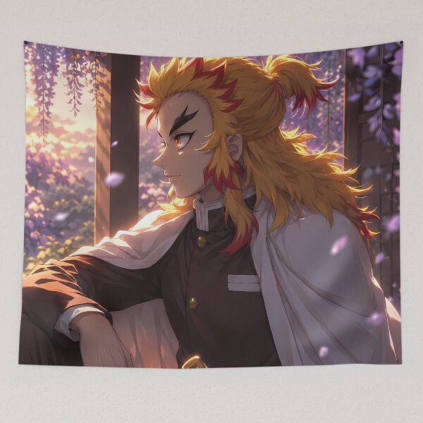 Item preview, Kyojuro Rengoku Demon Slayer Wisteria Sunset Rest designed and sold by SolenneAzur.