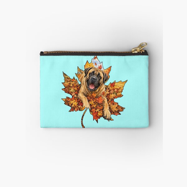 Item preview, Fall Mastiff Dog Playing In Autumn Leaves designed and sold by Lion and Lamb Design.