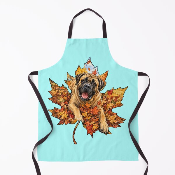 Item preview, Fall Mastiff Dog Playing In Autumn Leaves designed and sold by Lion and Lamb Design.