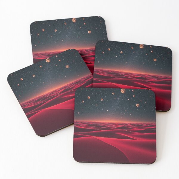 Item preview, Dark Red Alien Dunes With Planetary Starry Sky designed and sold by IntelliMindDesigns.