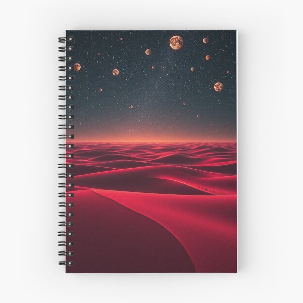 Item preview, Dark Red Alien Dunes With Planetary Starry Sky designed and sold by IntelliMindDesigns.