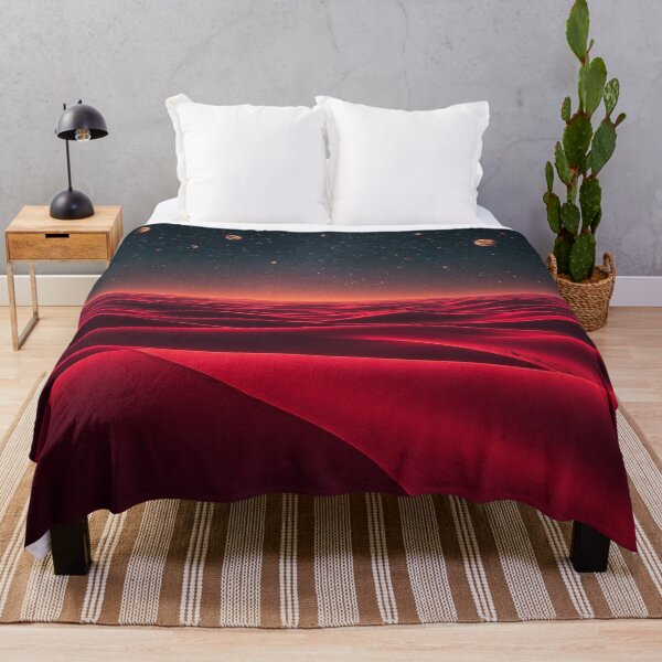 Item preview, Dark Red Alien Dunes With Planetary Starry Sky designed and sold by IntelliMindDesigns.