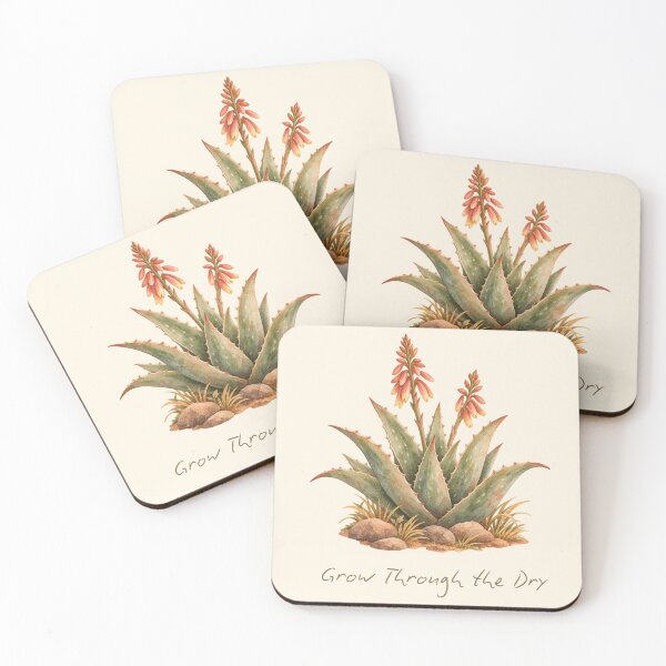 Item preview, Grow Through the Dry Aloe Watercolor designed and sold by mycute-stickers.