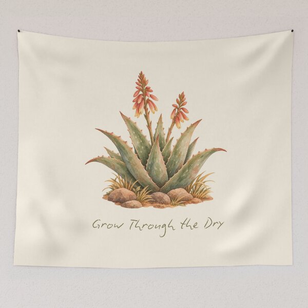 Item preview, Grow Through the Dry Aloe Watercolor designed and sold by mycute-stickers.