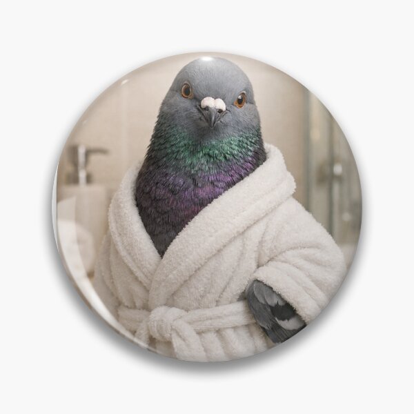 Item preview, City Pigeon White Bathrobe designed and sold by Sillytoe.