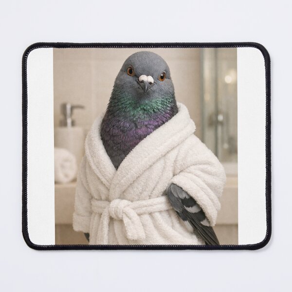 Item preview, City Pigeon White Bathrobe designed and sold by Sillytoe.