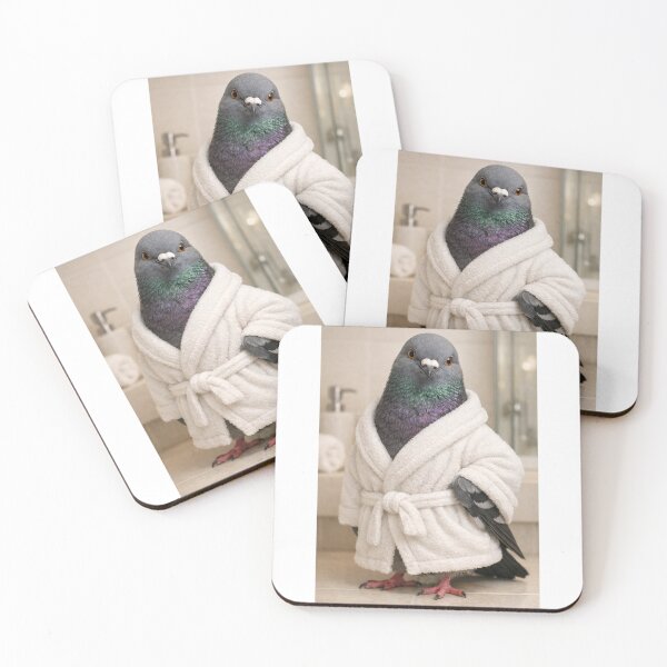 Item preview, City Pigeon White Bathrobe designed and sold by Sillytoe.
