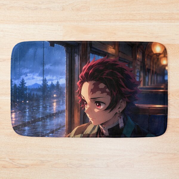 Item preview, Tanjiro Kamado Demon Slayer Rainy Night Train Journey designed and sold by SolenneAzur.