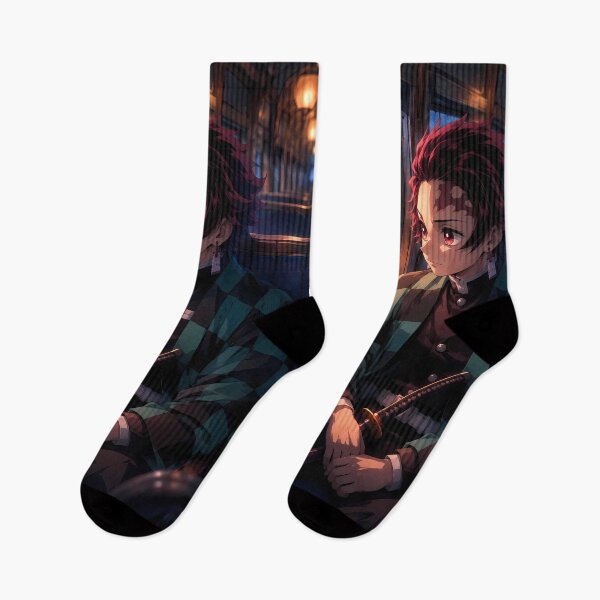 Item preview, Tanjiro Kamado Demon Slayer Rainy Night Train Journey designed and sold by SolenneAzur.