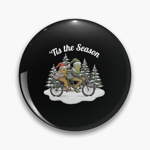 Item preview, Christmas Frog Couple Tandem Bicycle Winter Holiday designed and sold by MiALopezArt.