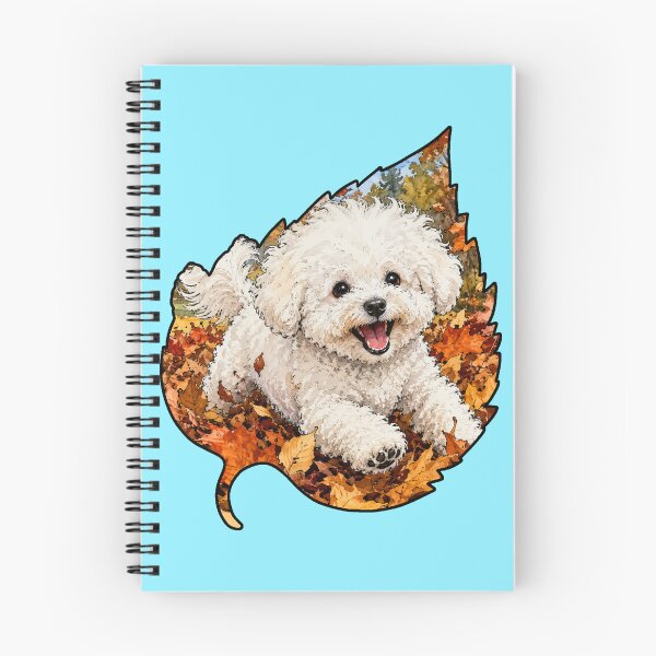 Item preview, Fall Bichon Frise Dog Playing In Autumn Leaves designed and sold by Lion and Lamb Design.