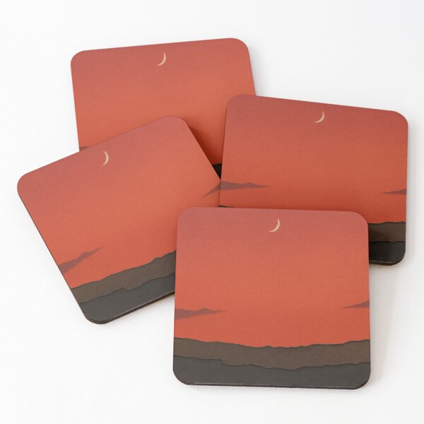 Item preview, Minimalist Sunset Crescent Moon Mountain Landscape Papercut Art designed and sold by Fine-Arts-Lab.