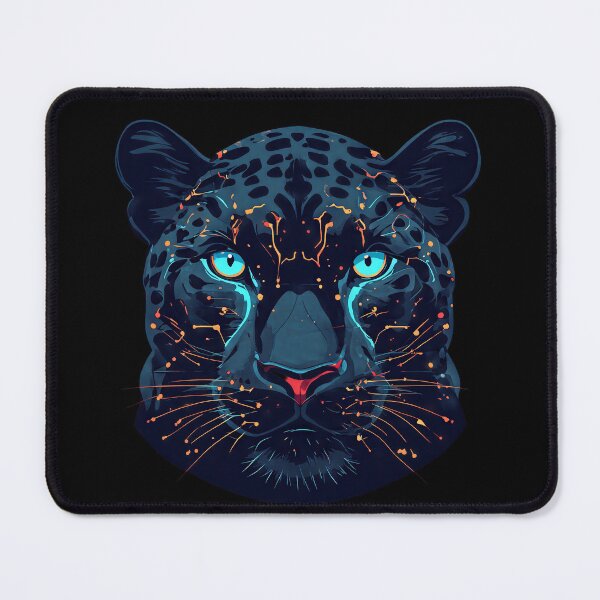 Item preview, Cybernetic Black Panther Neon Blue and Gold designed and sold by Cyber Gold Studio.