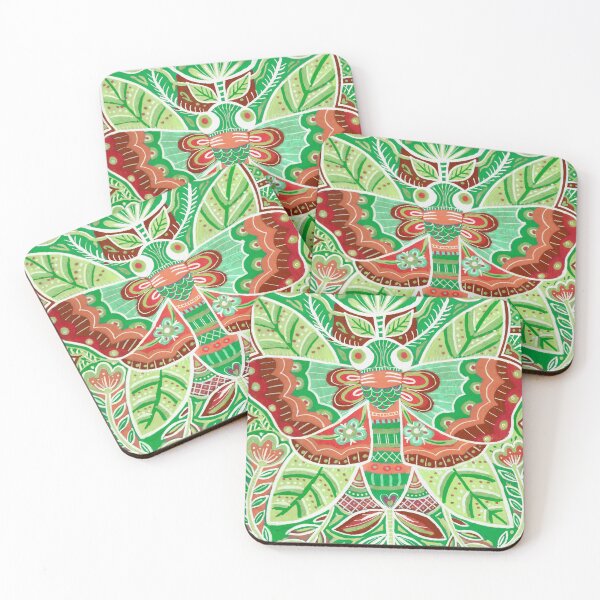 Item preview, Folk Art Moth Floral Symmetry designed and sold by Fani*.