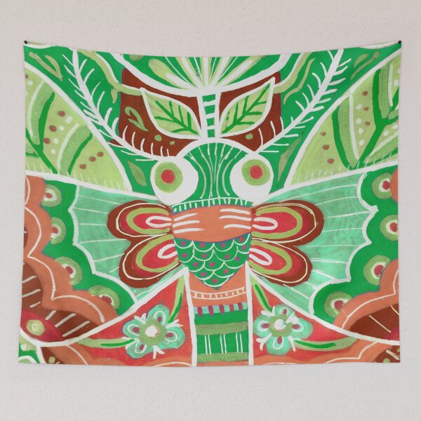 Item preview, Folk Art Moth Floral Symmetry designed and sold by Fani*.