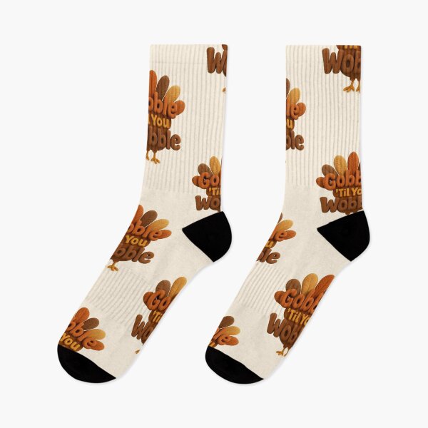 Item preview, Cute Gobble 'Til You Wobble | Kawaii Thanksgiving Turkey Typography Art designed and sold by Moons Studio.