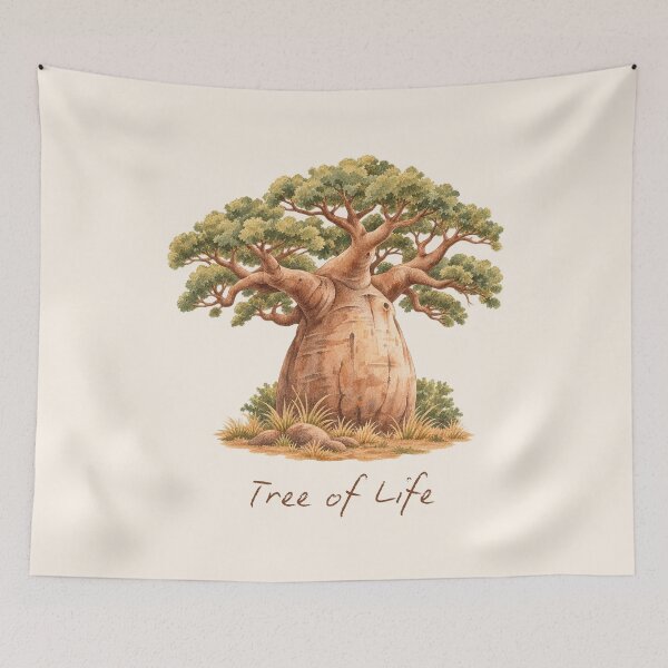 Item preview, Tree of Life Baobab Watercolor designed and sold by mycute-stickers.