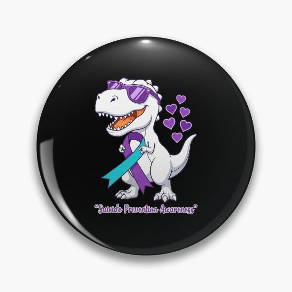 Item preview, T-Rex Dinosaur Suicide Prevention Awareness Ribbon designed and sold by OddPopARt.