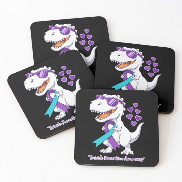 Item preview, T-Rex Dinosaur Suicide Prevention Awareness Ribbon designed and sold by OddPopARt.