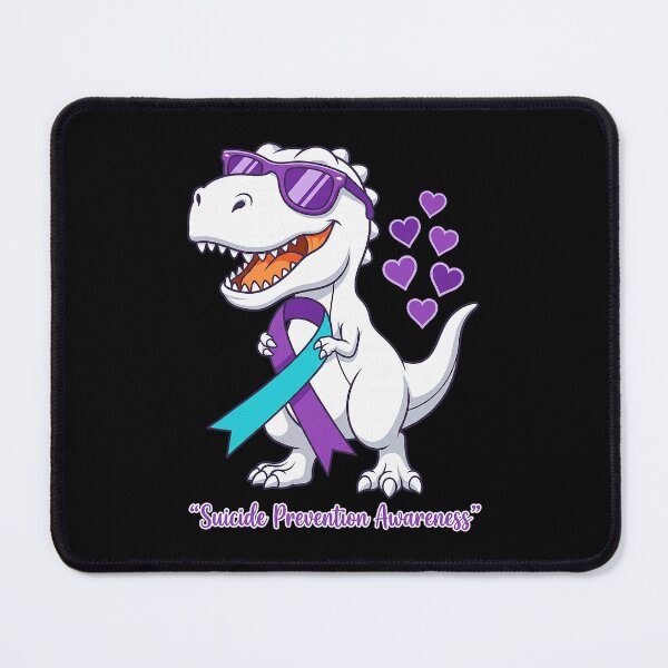 Item preview, T-Rex Dinosaur Suicide Prevention Awareness Ribbon designed and sold by OddPopARt.