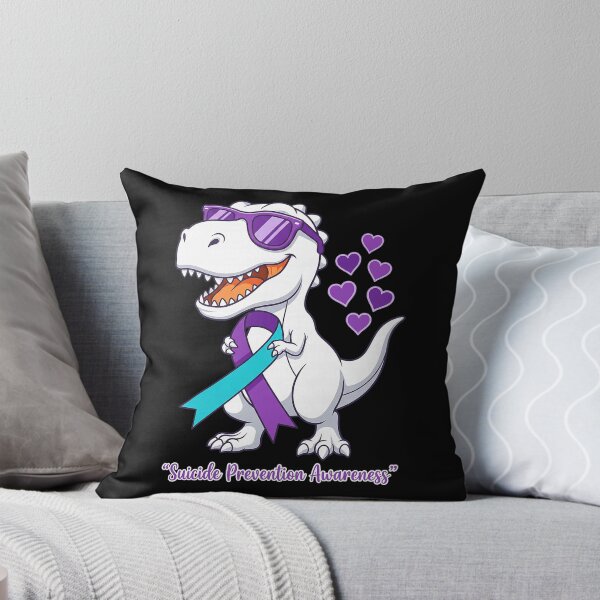 Item preview, T-Rex Dinosaur Suicide Prevention Awareness Ribbon designed and sold by OddPopARt.