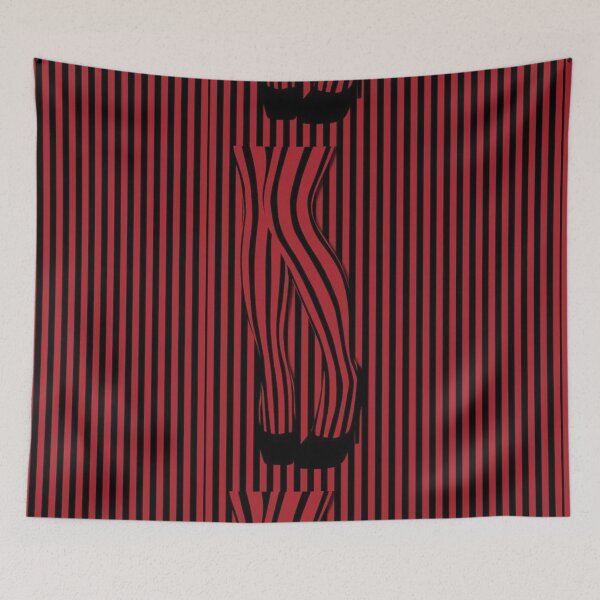 Item preview, Red and Black Striped Optical Illusion – Abstract Pattern designed and sold by destelloacido.