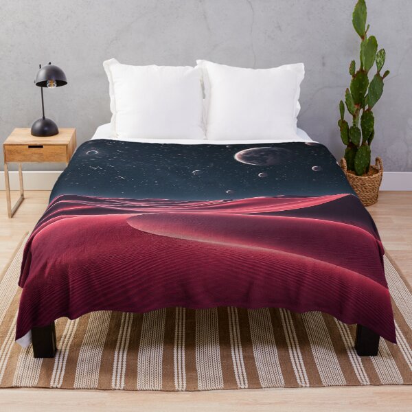 Item preview, Dark Red Alien Dunes Under Planetary Night Sky designed and sold by IntelliMindDesigns.
