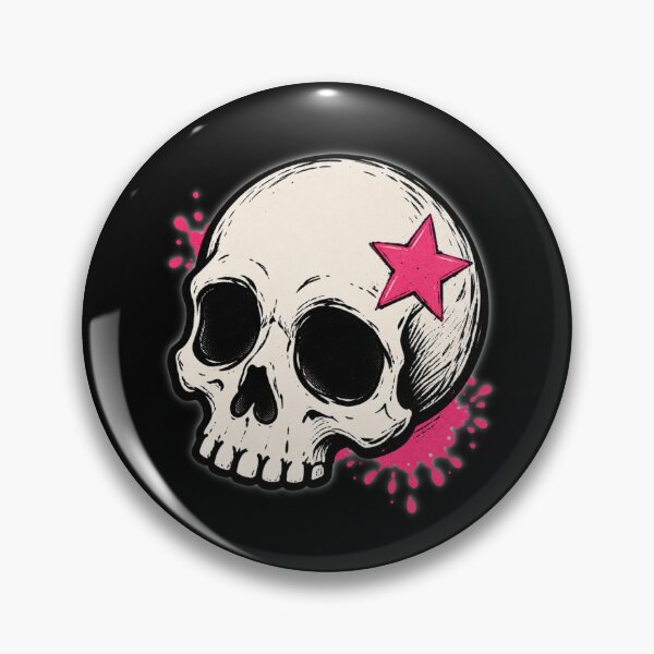 Item preview, Cute Emo Skull with Pink Star designed and sold by stickoala.