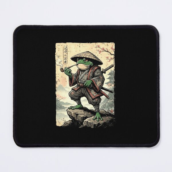 Item preview, Samurai Frog Warrior Vintage Japanese Style Illustration designed and sold by MiALopezArt.