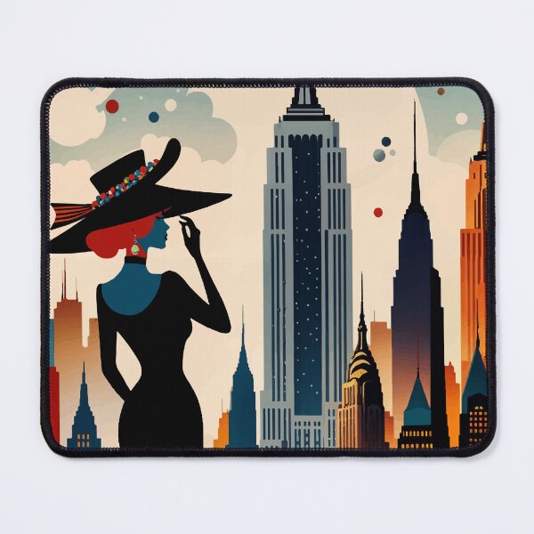 Item preview, Empire State Poster, Travel Art Deco New York Skyline Artwork designed and sold by ShopieHome.