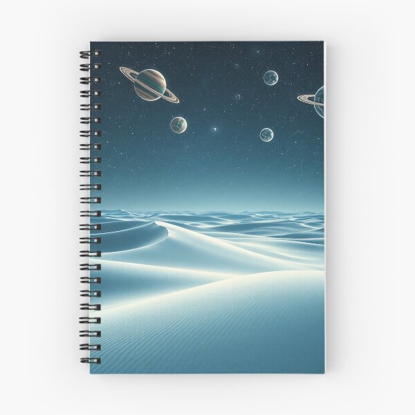 Item preview, White Alien Dunes With Ringed Planets Sky designed and sold by IntelliMindDesigns.