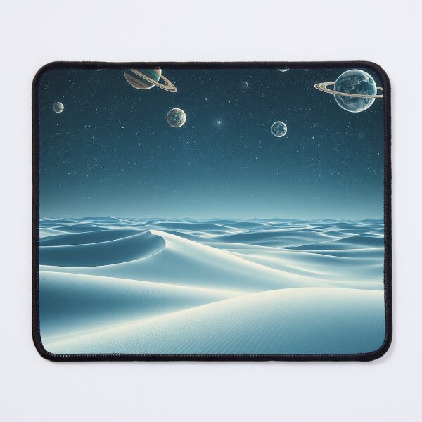 Item preview, White Alien Dunes With Ringed Planets Sky designed and sold by IntelliMindDesigns.