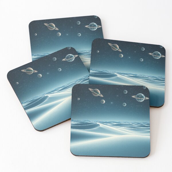 Item preview, White Alien Dunes With Ringed Planets Sky designed and sold by IntelliMindDesigns.