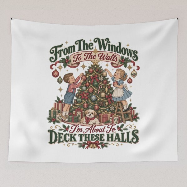 Item preview, Funny Christmas Tshirts From The Windows To The Walls I'm About To Deck These Halls designed and sold by welshverniceABC.