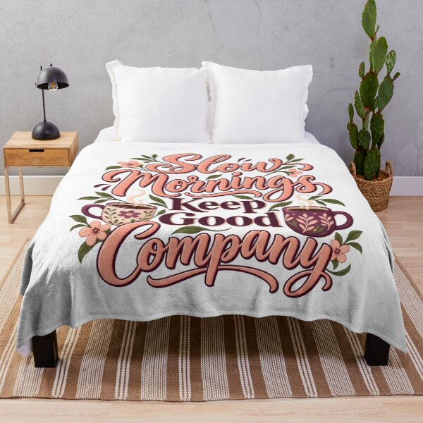 Item preview, Slow Mornings Keep Good Company Floral Mug Art designed and sold by Bikivuno.