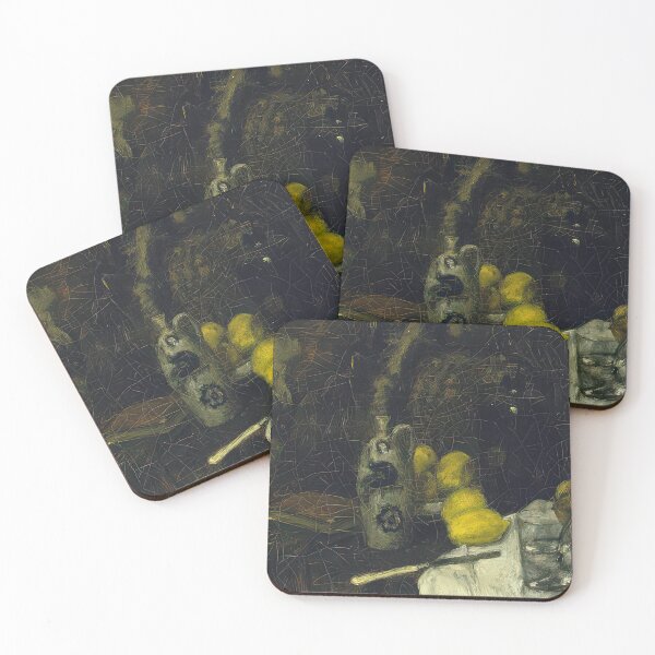 Item preview, Lemons and bottle of dutch gin 1896 designed and sold by VeilOfPigments.