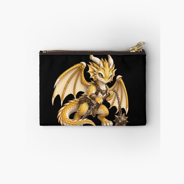 Item preview, Golden Baby Dragon Paladin with Spiked Mace Fantasy RPG Illustration designed and sold by Hatchling Hollow.