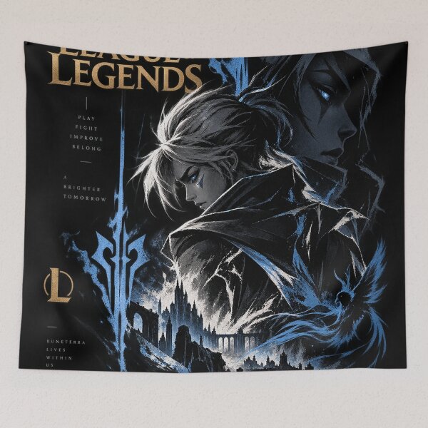 Item preview, League of Legends Dark Fantasy Blue Warrior Poster designed and sold by NBT-NOVA.
