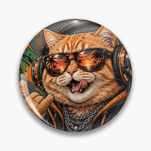 Item preview, Punk Rock Fat Orange Cat DJ Shirt  designed and sold by PlengPoomofArts.