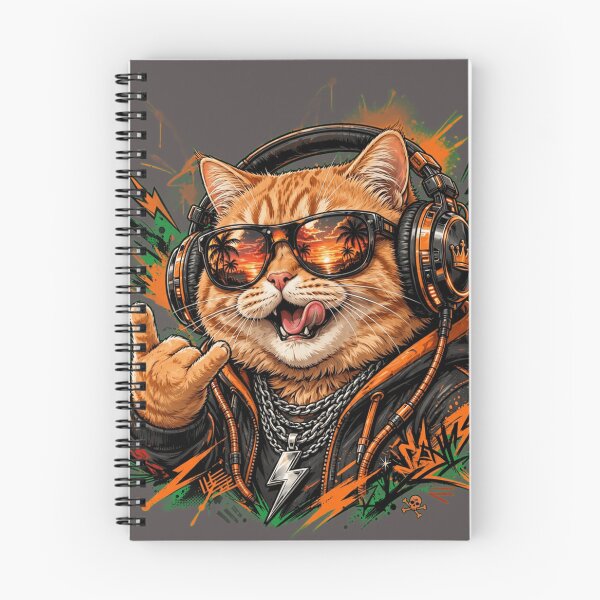Item preview, Punk Rock Fat Orange Cat DJ Shirt  designed and sold by PlengPoomofArts.