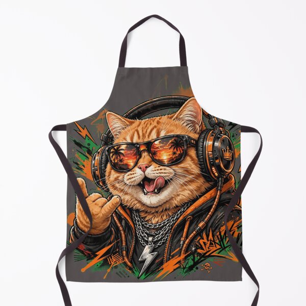 Item preview, Punk Rock Fat Orange Cat DJ Shirt  designed and sold by PlengPoomofArts.
