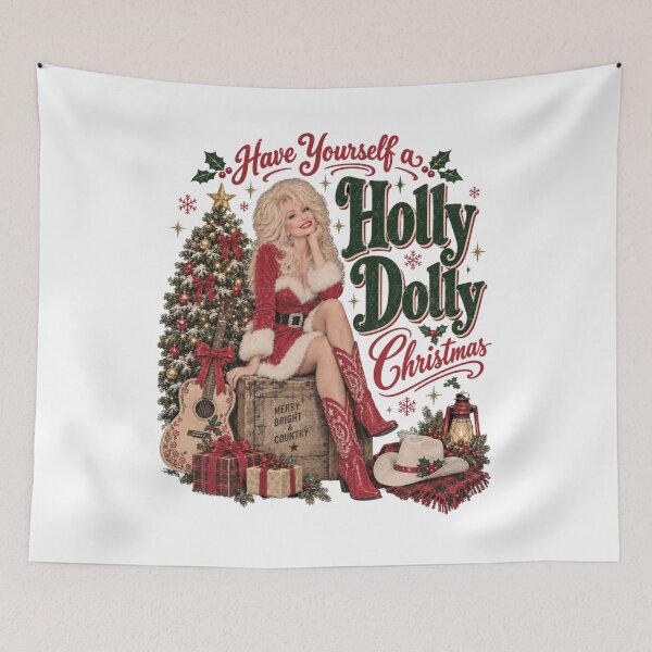 Item preview, Funny Christmas Tshirts Have A Holly Dolly Christmas Dolly Parton Country Music designed and sold by welshverniceABC.