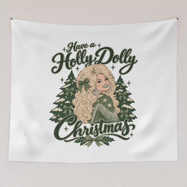 Item preview, Funny Christmas Tshirts Have A Holly Dolly Christmas Dolly Parton Country Music Xmas designed and sold by welshverniceABC.