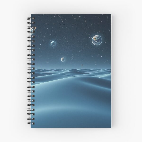 Item preview, Blue Desert Dunes Under Planetary Starry Sky designed and sold by IntelliMindDesigns.