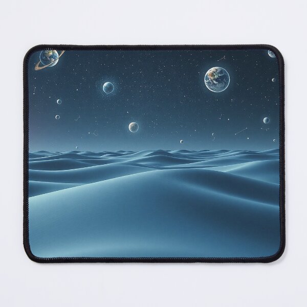 Item preview, Blue Desert Dunes Under Planetary Starry Sky designed and sold by IntelliMindDesigns.