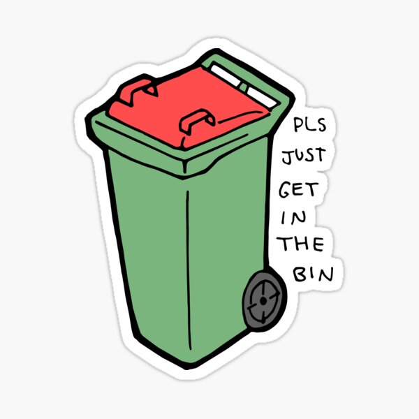 Trash Talk Funny Garbage Bin Pun Sticker