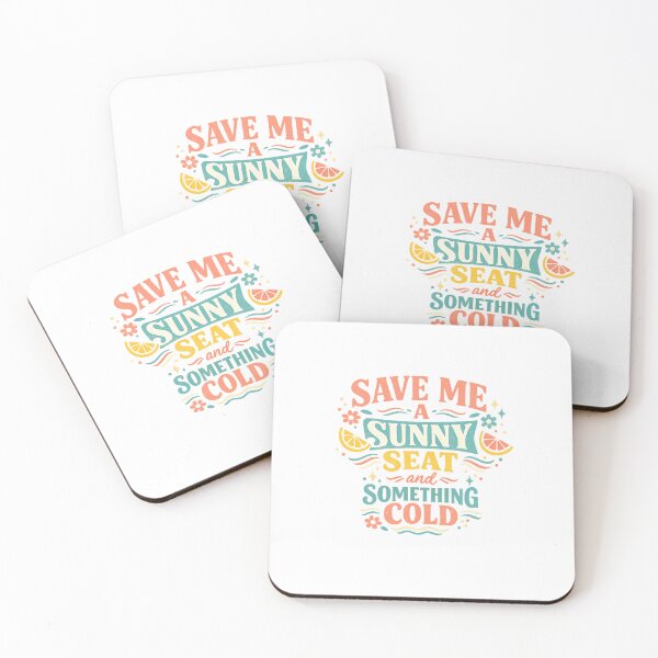 Item preview, Save Me a Sunny Seat and Something Cold Retro Summer Quote Art Design designed and sold by inkoutninja.