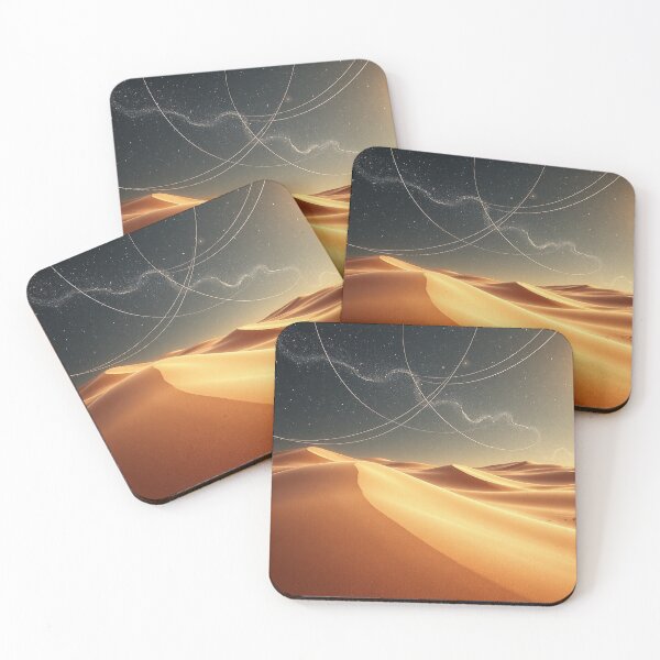 Item preview, Golden Desert Dunes With Abstract Orbital Sky designed and sold by IntelliMindDesigns.