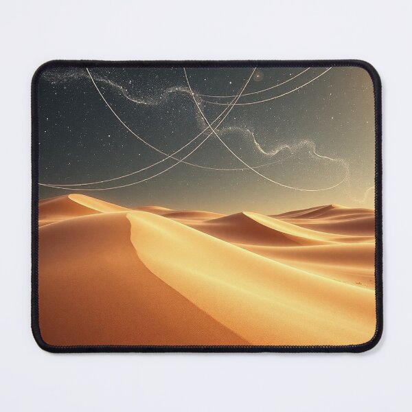 Item preview, Golden Desert Dunes With Abstract Orbital Sky designed and sold by IntelliMindDesigns.