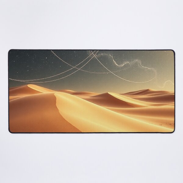Item preview, Golden Desert Dunes With Abstract Orbital Sky designed and sold by IntelliMindDesigns.